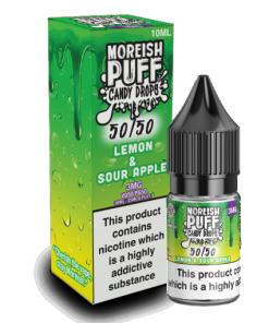 Lemon and Sour Apple Candy Drops 50 50 by Moreish Puff